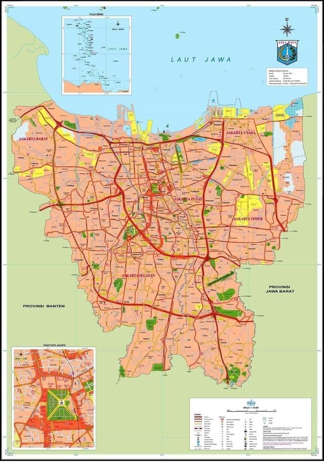 Mapa da cidade de Jacarta