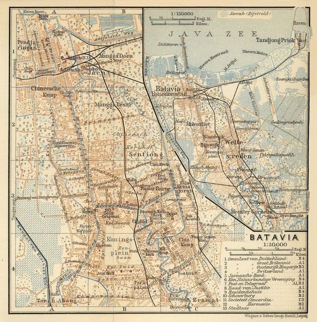 Mapa histórico de Jacarta