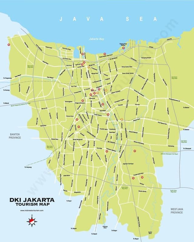 Mapa turístico de Jacarta