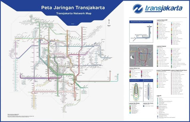 Mapa de transporte de Jacarta